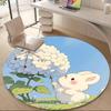 1PCBunny Flower Office Round Area Rug,  Mat Suitable For Office, Under Office Chairs Bedroom Living Room Home Decor, Room Deco