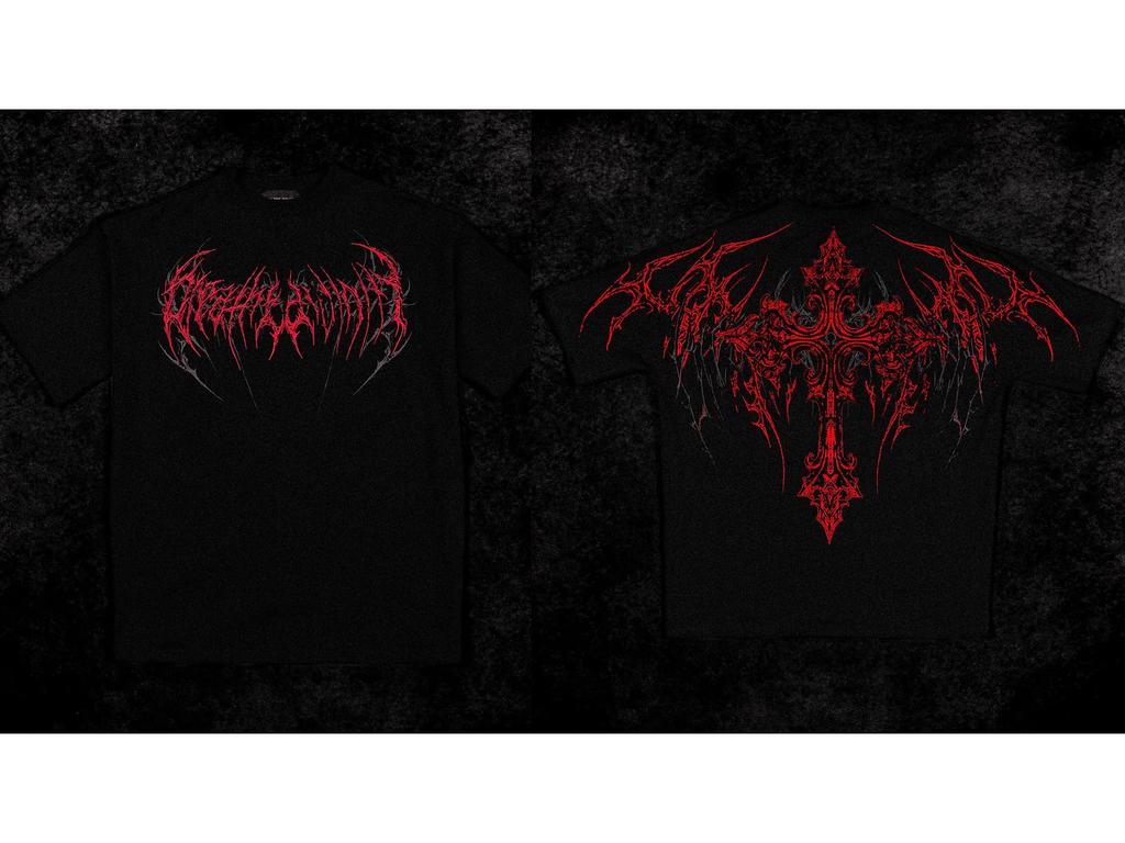 Breathedivinity Herren Dark Style Oversized Baumwoll-T-Shirt - Amerikanische Streetwear, Sportlich Casual, Kurzarm