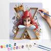 Disney DIY Oil Painting Kits Ariel Princess Letter X Hand Painting Home Decor Craft Gift Ideas For Fans Creative Wall Art Relaxing Gift