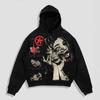 Nouveau sweat à capuche d'automne et d'hiver avec imprimé bande dessinée d'horreur sombre pour Halloween, style gothique de rue à la mode
