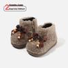 Girls' Lambswool-Lined Short Winter Boots: Princess Style Toddler & Baby Cotton Snow Shoes
