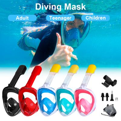 Underwater Snorkeling Full Face Children Swimming Mask Set Scuba Diving Respirator Masks Anti Fog Safe Breathing for Kids Adult