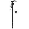Aluminium Crutch Trekking Pole Three Section Walking Stick Outdoor Hiking Supplies(Black )