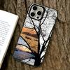 Barren tree Phone Case For iPhone 17,16,15,14,13,12,11 Plus,Pro Max,XS,Colored Silver Plated Inside Cover