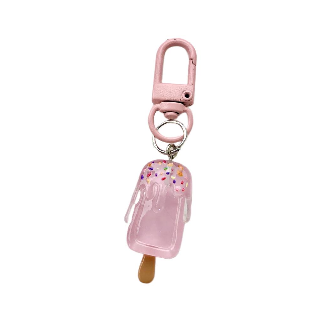 Cute Cartoon Ice Cream Keychain Durable Resin Key Ring For Bag Charm Accessory Perfect Gift For Friends Kids Birthday Party