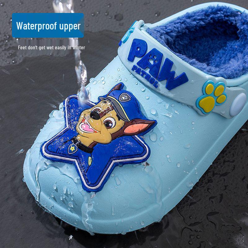 PAW Patrol Toddler Fleece-Lined Waterproof Cotton Slippers - Cute & Warm Winter Shoes