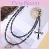 Hip Hop Cross Pendant Waist Chain Metal Dual Layer Accessory For Men Women