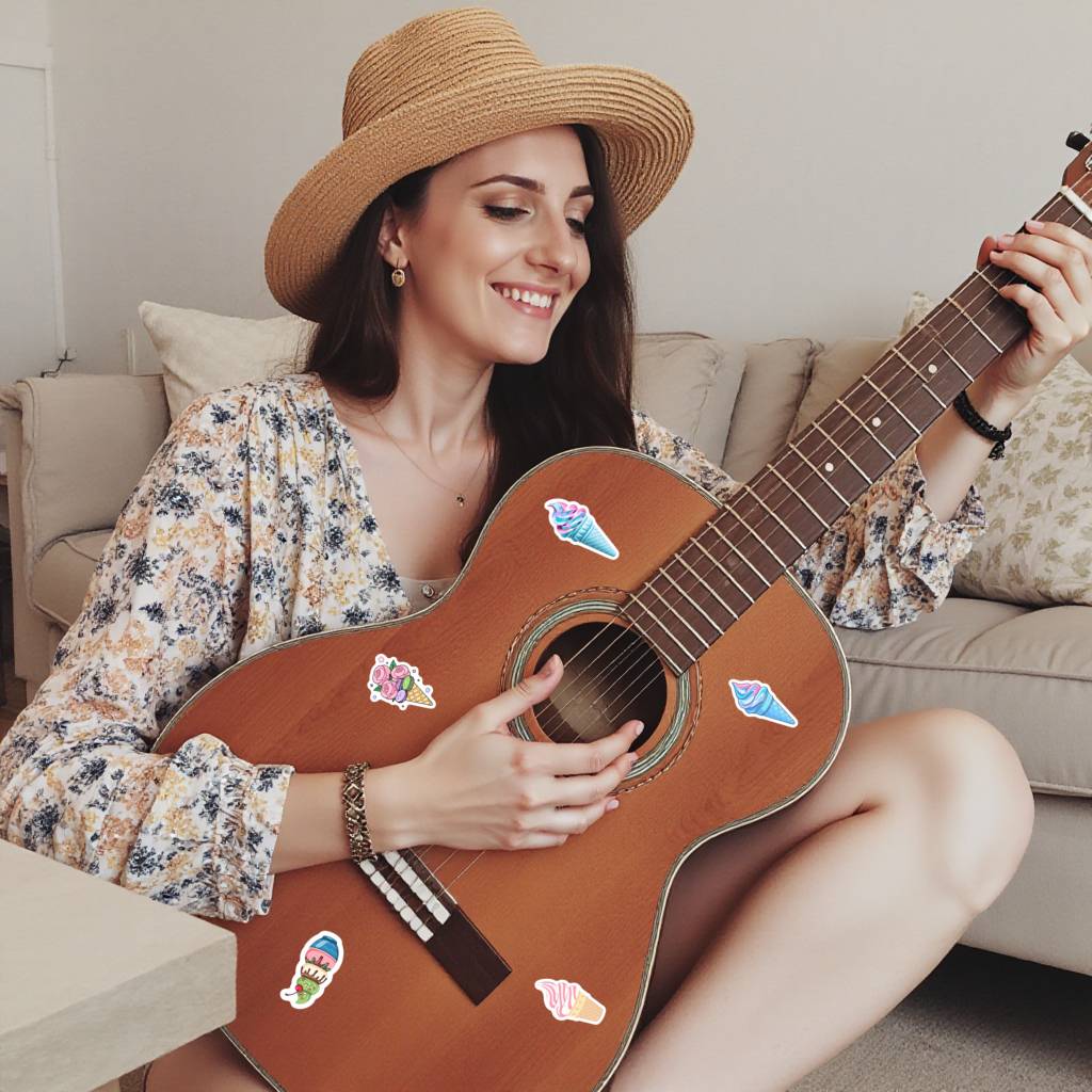 35pcs Playful Dessert Stickers Cartoon Ice Cream Funny Stickers  Stickers For DIY Phone Guitar Laptop Notebook Suitcase