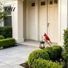 Outdoor Metal Garden Decor Solar Light, Red Bird Lantern, Stake Yard Decor, Weather Resistant Lawn Ornaments Warm Glow Lantern for Patio Porch,
