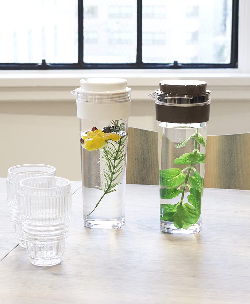 Takeya Official Cold Water Bottle Pot Set of 2 FRESHLOK Slim Jug Horizontal Cold Water Bottle Heat Resistant Boiling Water Hot 1100ml Bottle Pot