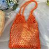 Ins Mori Series Hollow Fishing Net Bag Woven Bag Large Capacity Underarm Shoulder Bag Tote Bag Seaside Vacation Beach Bag