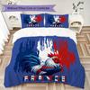France FFF Motif Literie Ensemble de couette Housse de couette Taie d'oreiller Décoration de maison Cadeau d'anniversaire (1 * housse de couette + 2 * taie d'oreiller sans garnissage)