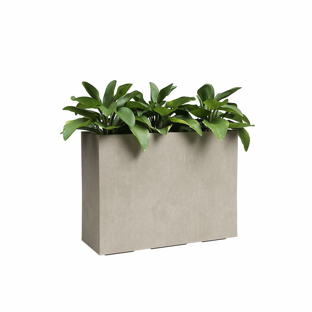 ARTEVASI Jardiniere haute - SYDNEY - Plastique - Creme - 80 cm - 50 L - Dimensions: 79.5x295x68 cm