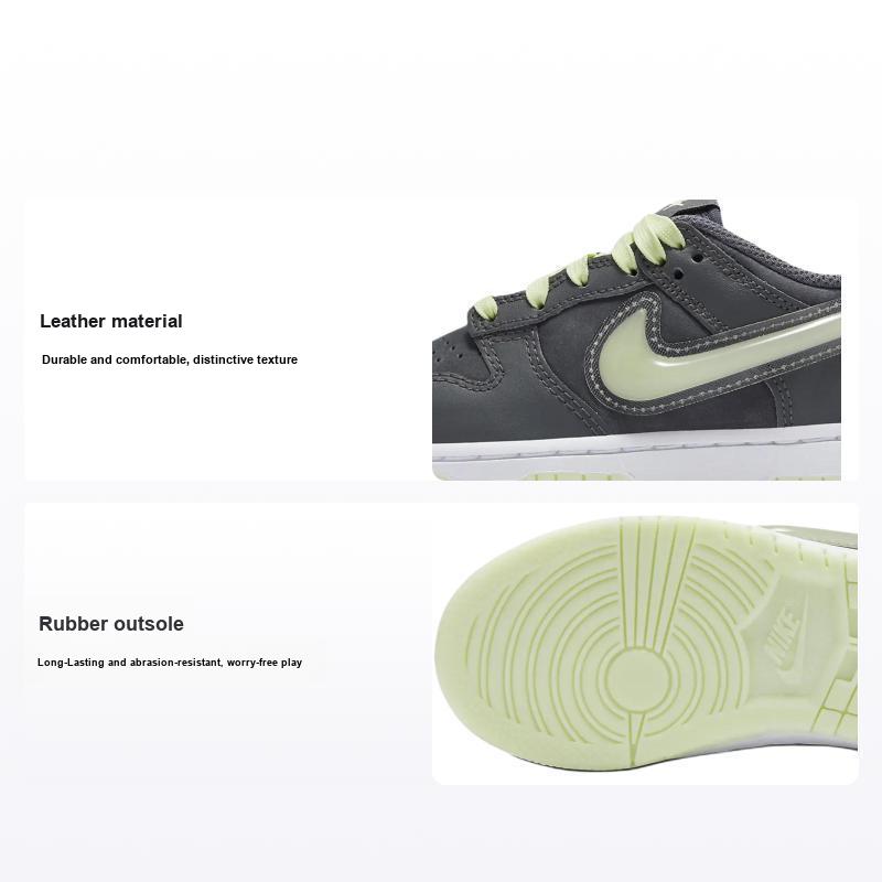 Nike Dunk Low PS Halloween - Светящиеся в темноте детские кроссовки Серый Железный-Серый Лайм-Лед HQ3241-068 28