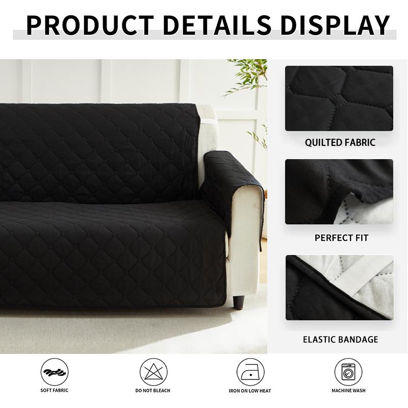Quilted Sofa Cover Couch Cover Furniture Protector Washable Sofa Slipcover With Non Slip Andastic Straps Pet Friendly 1Pc