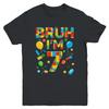 Kids 7 Year Old Building Blocks Bruh 7th Birthday Boy Shirt Kid Short Sleeve Tee