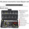 46-Piece 1/4" Small Quick Ratchet Socket Set for Auto Repair & Maintenance