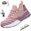 Ladies Safety Shoes Steel Toe Anti- Crush Fashion Pink Work Shoes Women's Footwear Comfortable Breathable for Office Use