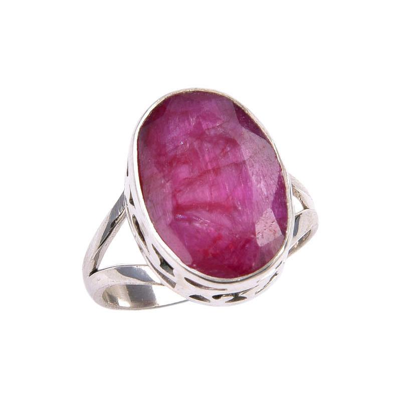 Red Ruby(Simulated) Gemstone Handmade 925 Sterling Silver Jewelry Ring S.7 F5z42