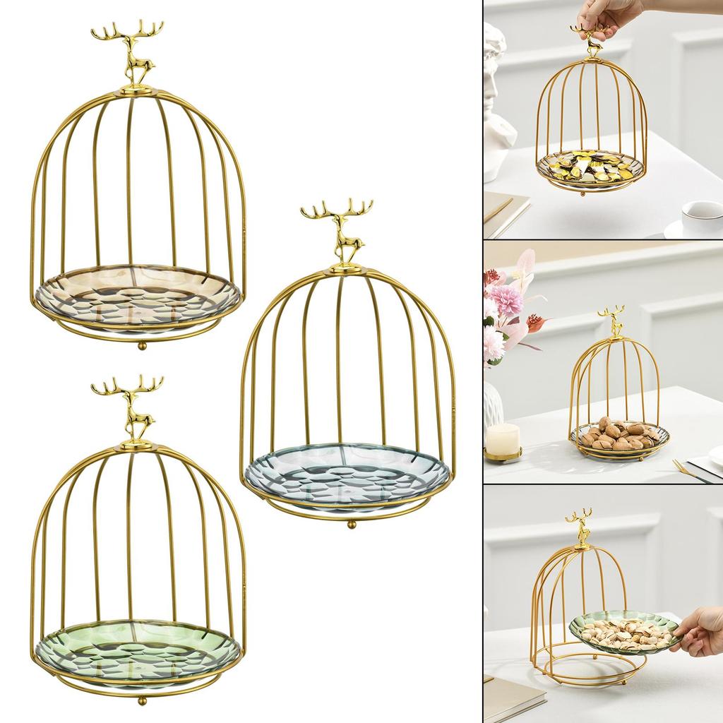 Bird Cage Snack Cake Stand Cupcake Cosmetic Rack Storage Shelf Fruit for Kitchen