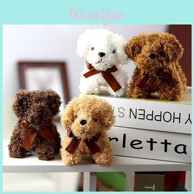 Cute Small Teddy Dog Plush Toy Keychain Soft Pp Cotton Filling Backpack Charm