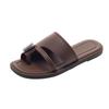 Simplistic Peep-Toe Flat Sandals - Versatile Casual Summer Toe-Loop Slippers