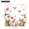 Tulip Butterfly Flowers Wall Stickers for Kids Room Nursery Kindergarten Classroom Wall Decoration Skirting Board Design