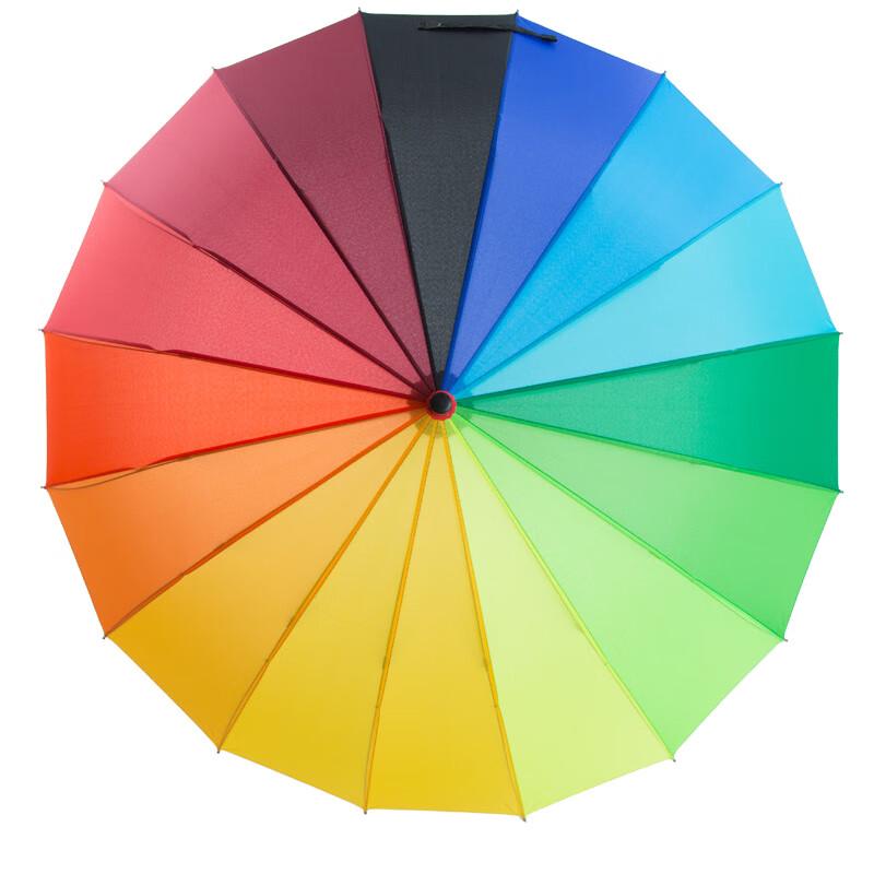 YUHANG 16-Rib Rainbow Semi-Automatic Straight Umbrella