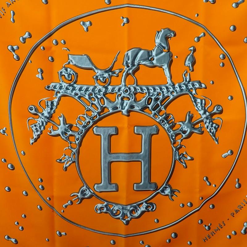 HERMES   scarf Orange silk Women