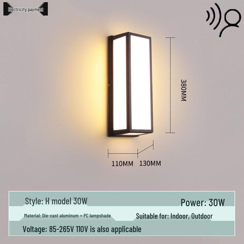Waterproof Minimalist LED Wall Light with Smart Sensor for Outdoor Use