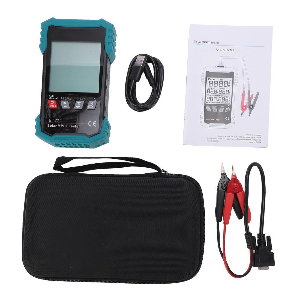 1600W Solar Panel Tester, Portable Digital Solar MPPT Tester with Auto Manual Mode, Open Circuit Voltage, Maximum Power