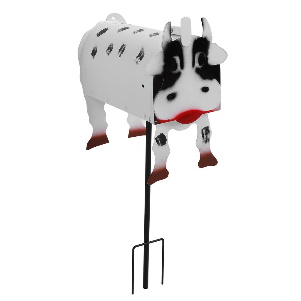 Cow Mailbox Cute Sunproof Colorfast Ample Inner Space Cow Letter Box Cover for Outdoor Yard Decor