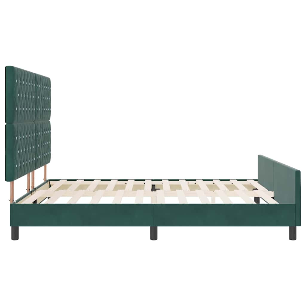 Box Spring Bed with Headboard Dark Green 180 x 200 cm Velvet
