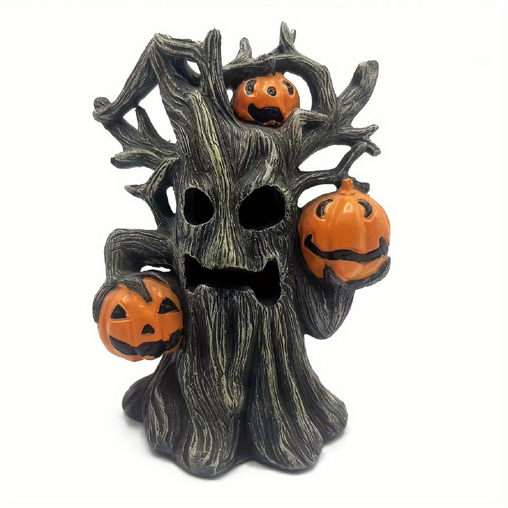 Spooky Vintage Halloween Pumpkin Tree Resin Statue Yard Figurine & Garden Orn Pumpkin Ornament Halloween Creative Decoration