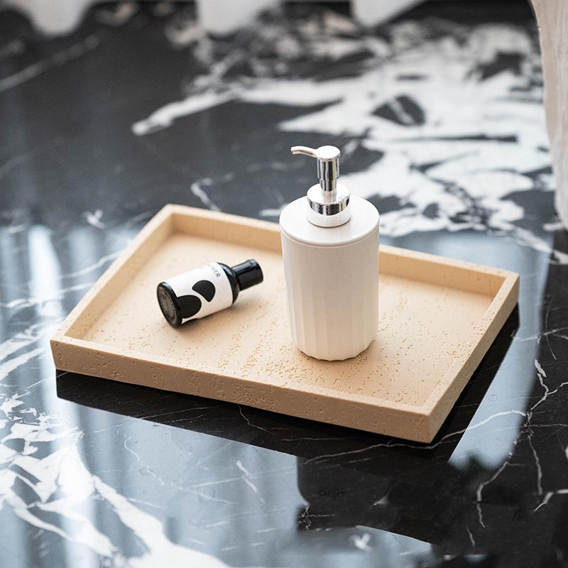 Hotel Bathroom Shower Gel Tray Bathroom Aromatherapy Candle B&B Cave Stone High Sense Luxury Perfume Bathroom Decoration