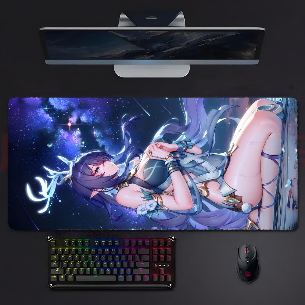 Game Graceful Genshin Impact Lauma Mouse Pad Large Gaming Mousepad With Stitched Edges Thickened Desk Mat Pc