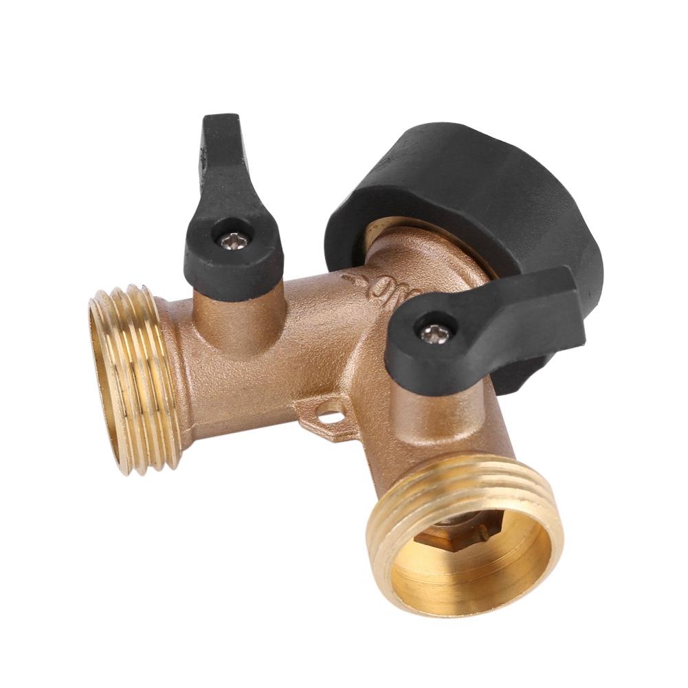 Messing Vannkranadapter 2-veis Y-form 3/4 Slangekobling Hagevanning (Europeisk standard)
