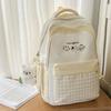 Schoolbag Lightweight Large-capacity Backpack New Japanese Ins High Value Fresh and Sweet Plaid Junior High School Student Schoolbag