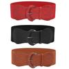 Solid Color PU Wide Belts Bright Color Pin Buckle Belt Punk Waistband  Female Waistband