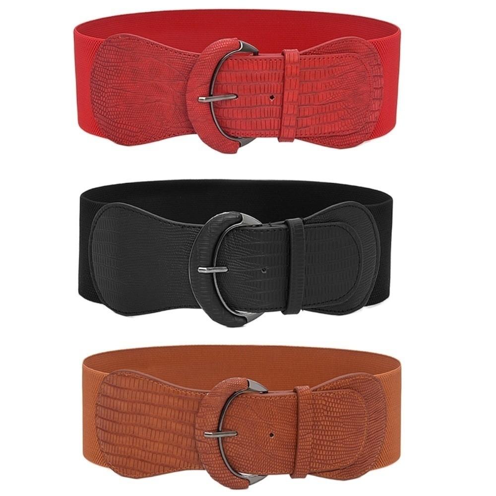Solid Color PU Wide Belts Bright Color Pin Buckle Belt Punk Waistband  Female Waistband