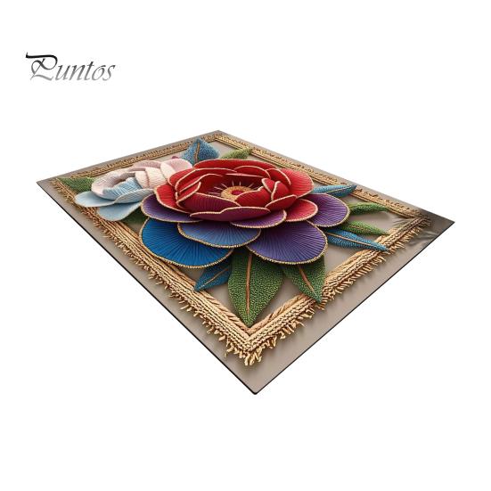 Absorbent Bath Mat Floor 3D Flower Pattern Bathroom Rug Highly Quick Door Friendly Dry Non-Slip Rubber Backing Kitchen Shower Laundry Room No Curl