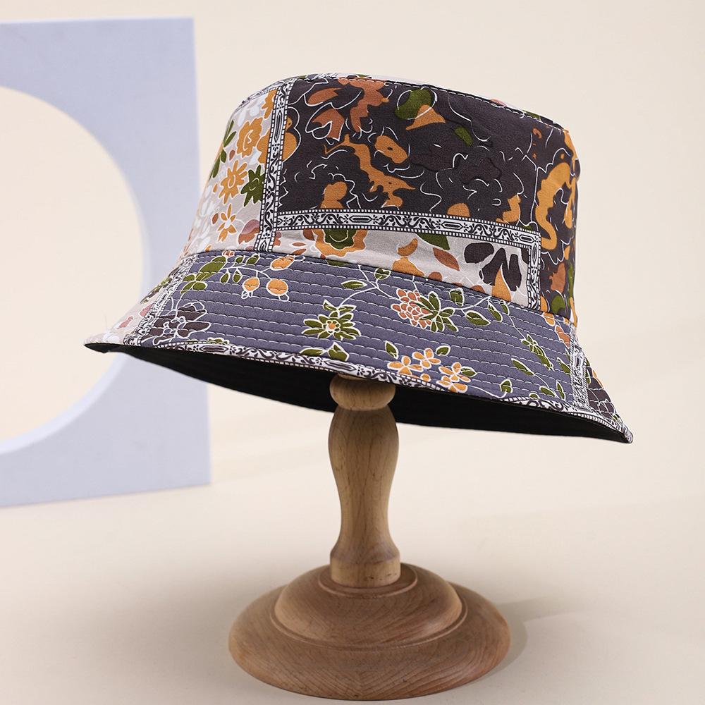 

Унисекс Двусторонний Монограммный Ретро Панама - Универсальный Уличный Солнцезащитный Головной Убор M (56-58cm) серый