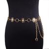 Gold Little Sun Waist Chain - Versatile Women's Punk Metal Belt for Skirts