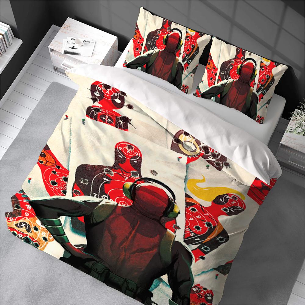 Cool D-Deadpool Duvet Cover Set Home Style Bedding Soft Laundry Cotton Bed 3 Piece Set Student Dormitory Gift