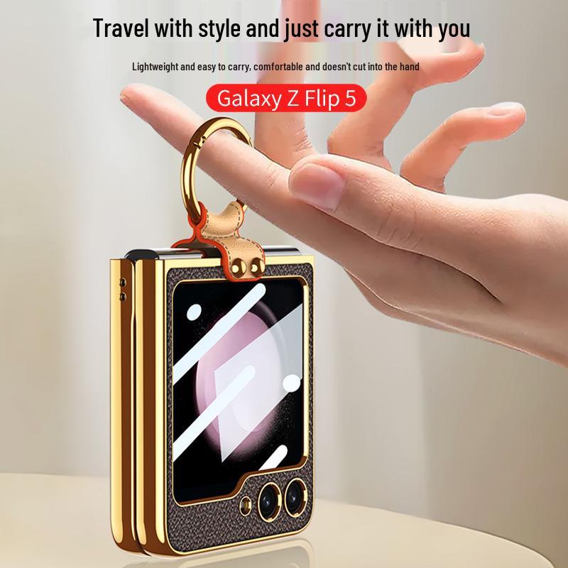 Crossbody Samsung Z Flip 5 Phone Case with Adjustable Lanyard and Strap, Hard Shell