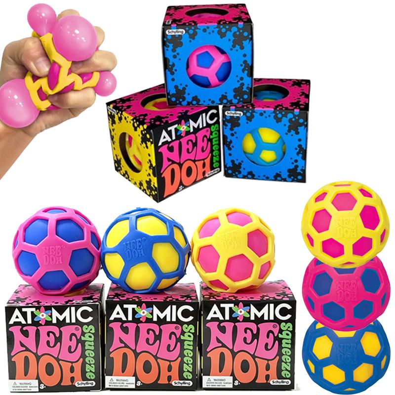 Atomic Needoh Pop-Out Mesh Ball Sensory Therapy Toy Non-Toxic Multicolored Knead Stretch Anxiety Relief Office Desk Fidget Toy