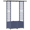 Raised Garden Bed with Trellis and Hanging Roof Gray 124.5 X 40 X 138 Cm PP