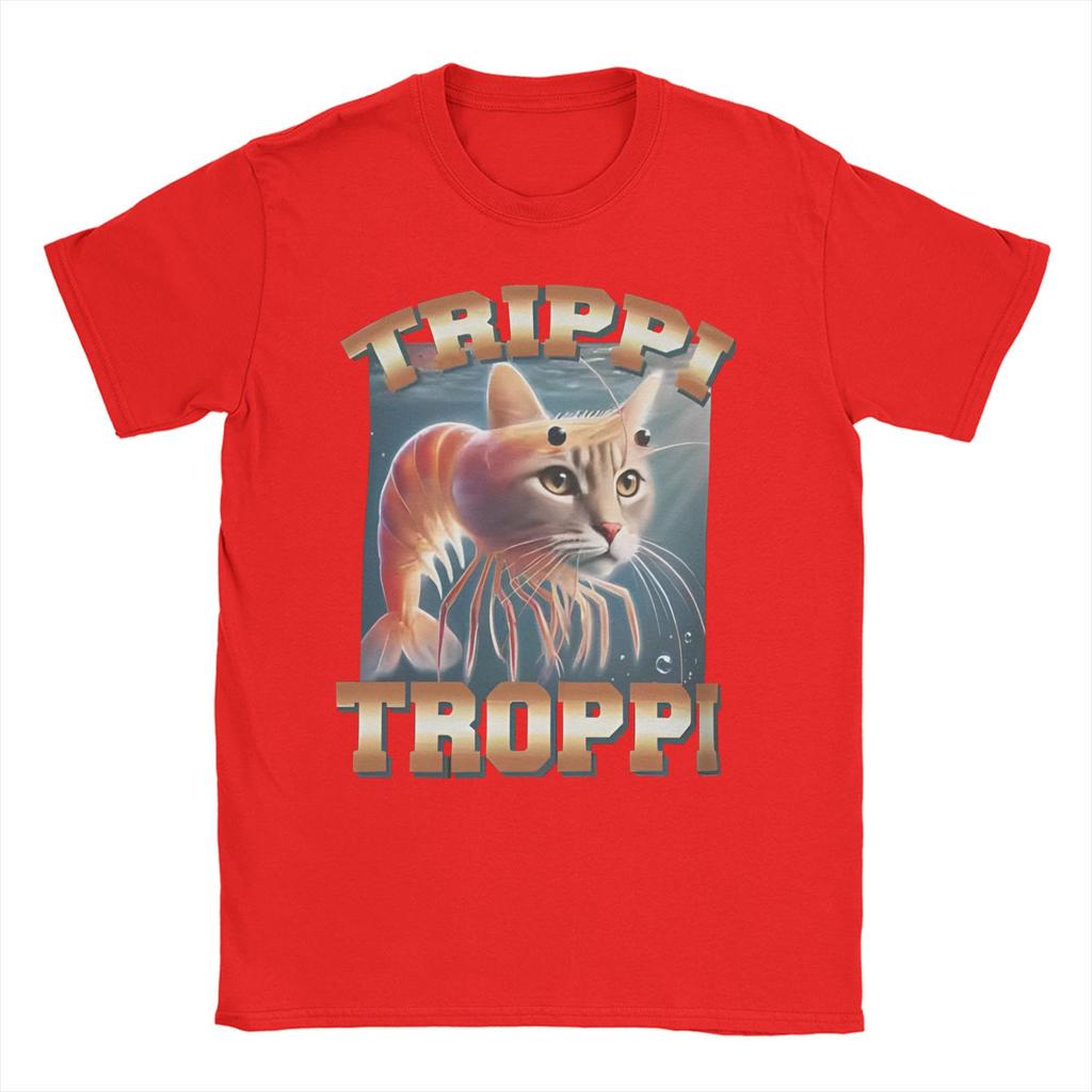 Men's TRIPPI TROPPI T Shirts Italian Brainrot Meme Cotton Clothes Casual Short Sleeve O Neck Tee Shirt