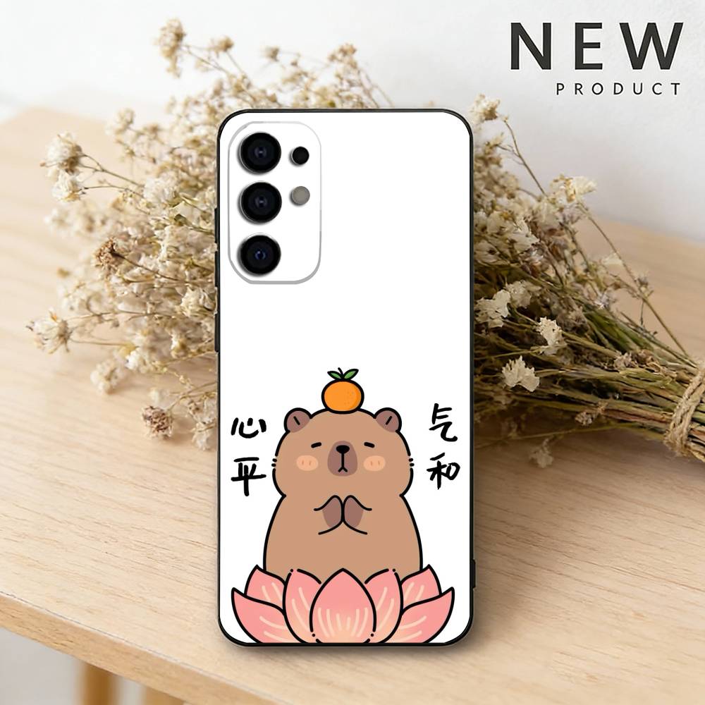 Süße C-Capybara Handyhülle Für Samsung S26,25,24,23,22,30,21,10,9,Ultra,Plus,Lite Schwarze Weiche Hülle