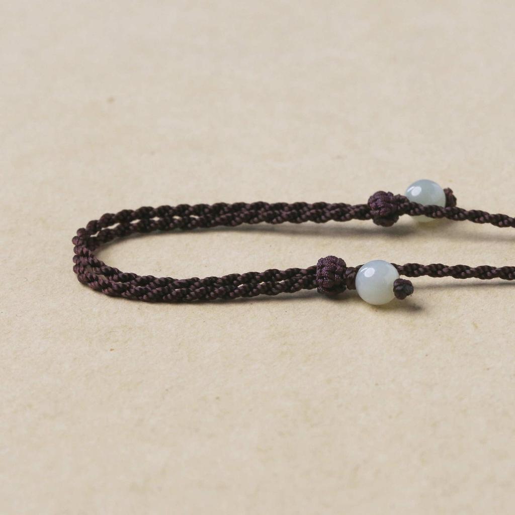 Elegant Jade Pendant Lanyard Necklace: Fine Gemstone Cord, Peace Buckle Braiding, Gold Clavicle Chain, Thin Women's Cord.